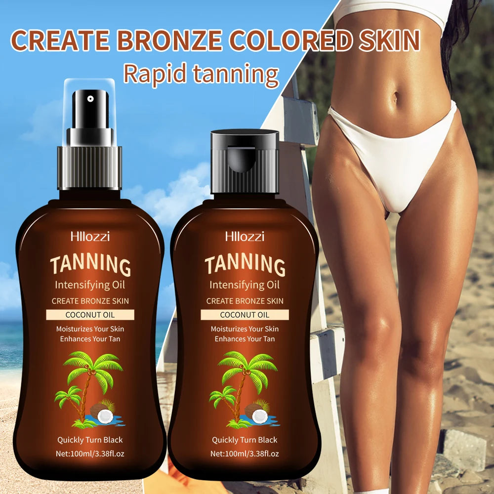 100Ml/3.38Fl.Oz Coconut Tanning Oil Sunless Tannersintensifying Oil Sunless Tannersintensifying Oil New Summer Products