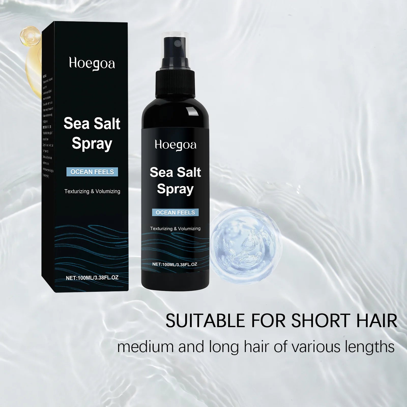 Men Sea Salt Spray for Hair Texturizing and Volumizing Natural Beach Waves with Sea Salt and Minerals Light Hold Finishing